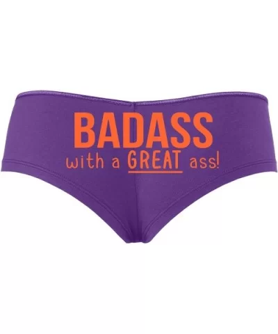 $10.65 Badass with A Great Ass Nice Booty Rude Flirty Boyshort - Orange - CX18SQI3SZ7 Panties